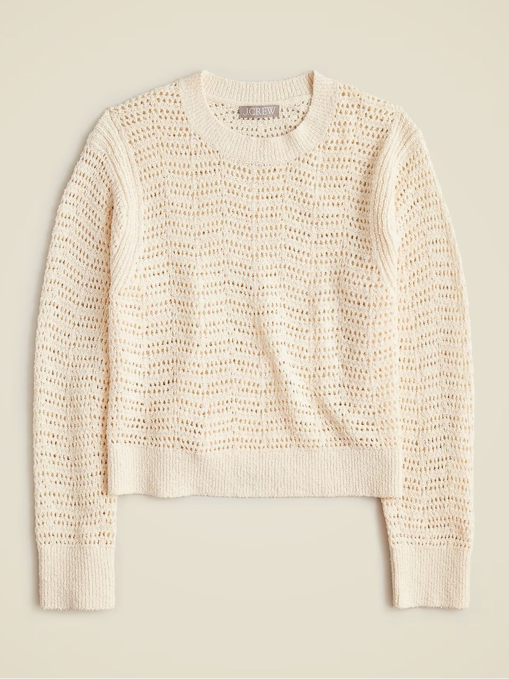 J Crew Pointelle Crewneck Sweater Small